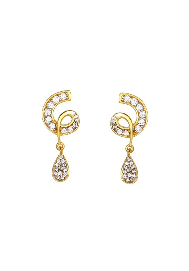 Sincere 14KT Gold Drop Earring By OROSIL_S14KE012