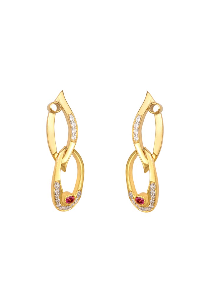 Sincere 14KT Gold Drop Earring By OROSIL_S14KE031